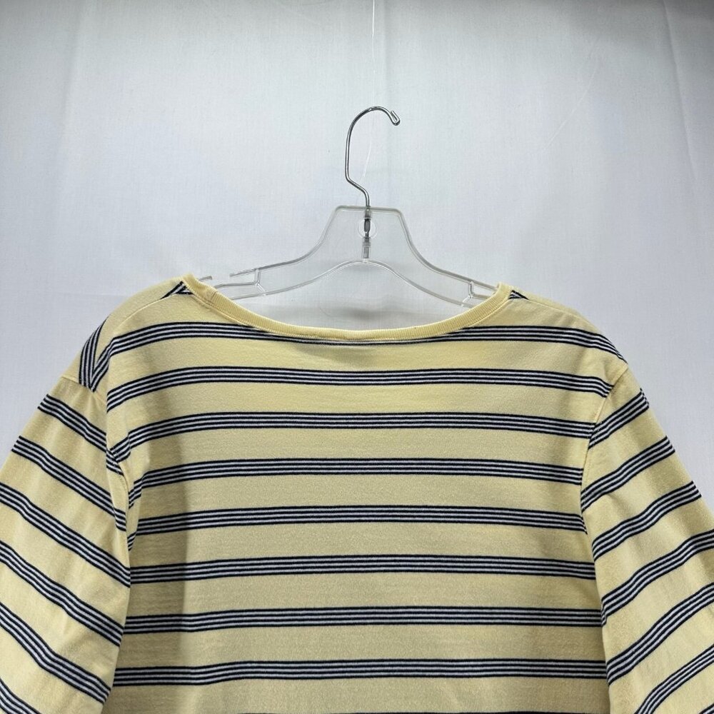 Onque Casuals Top Women Size XL Nautical Striped 3/4 Sleeve Cotton Yellow VTG - Picture 5 of 12